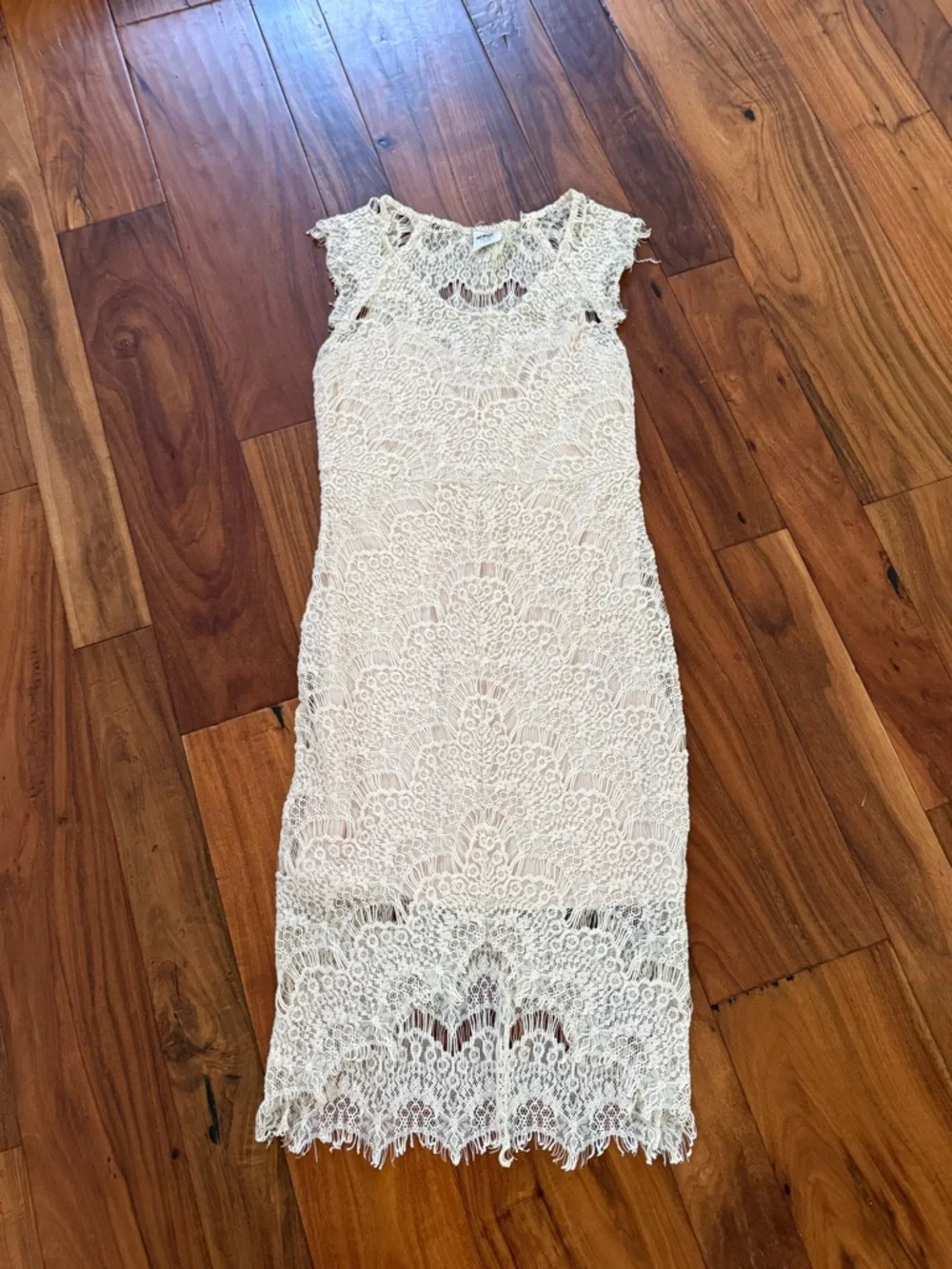 Free People Intimately Cream Chandelier Lace Midi Dress XS